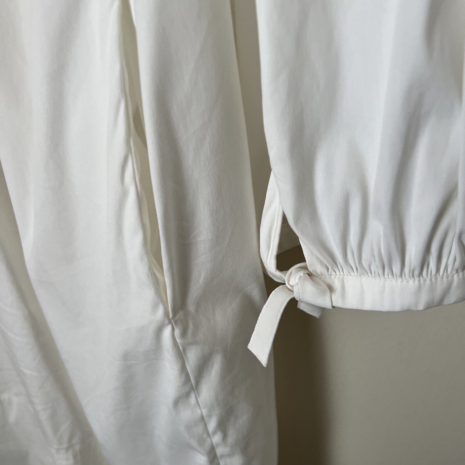 MAX MARA White Cotton Blend Poplin Shift Shirt Dress Pockets Size US 4