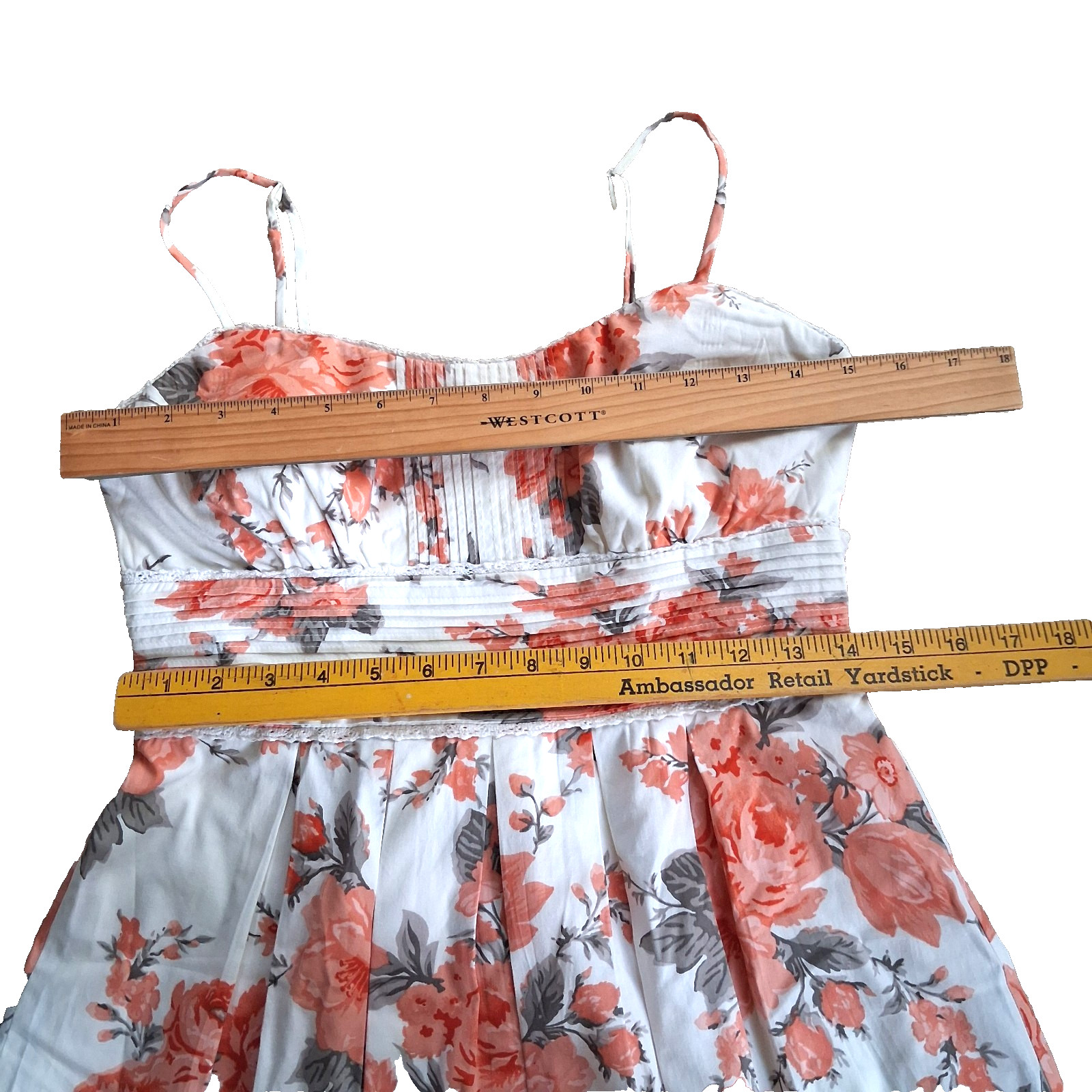 Speechless Women’s Chic Spaghetti Strap Preppy Orange Floral Sundress Size 9