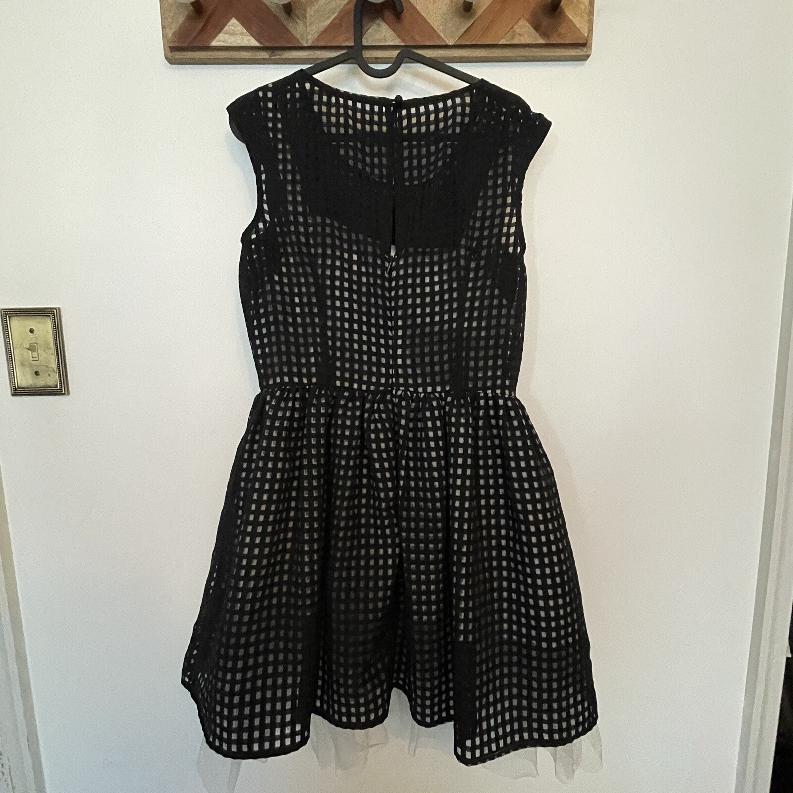 Chetta B. Black White A-line Organza/tulle Dress Women’s size 6 Whimsigoth Hoco