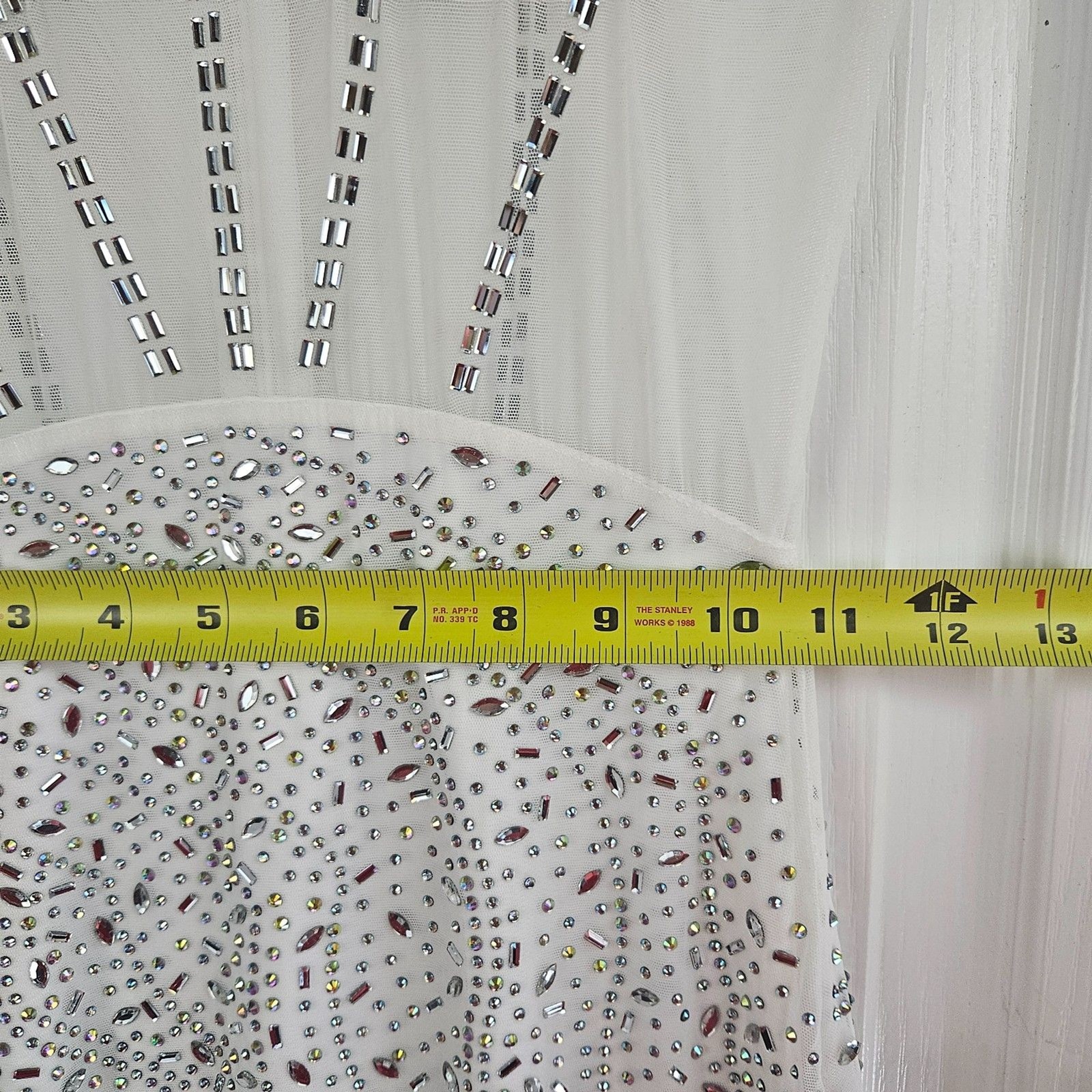 12th Tribe Rhinestone Fringe Keely White Embelished Mini Dress Vegas Wedding