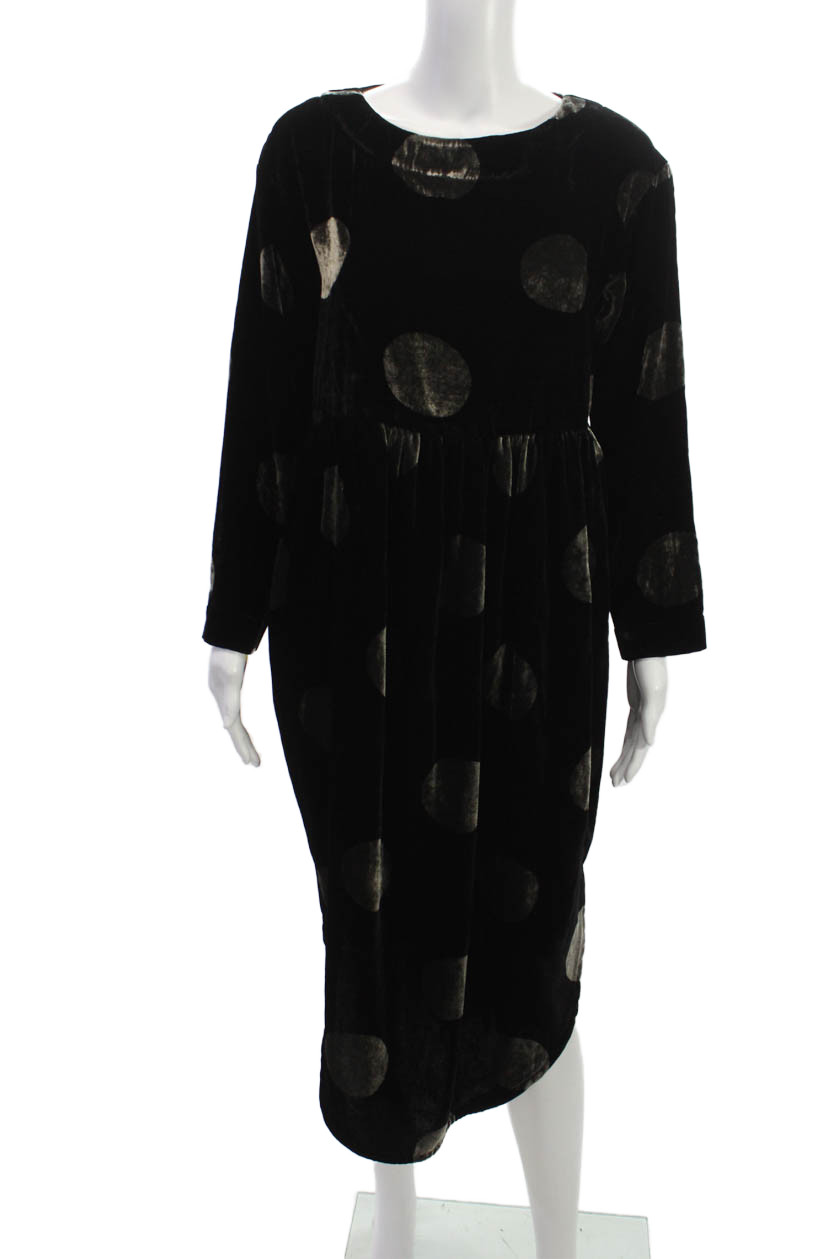 Bitte Kai Rand Women Shift Dress Black Polka Dot Viscose Long Sleeve Size XS