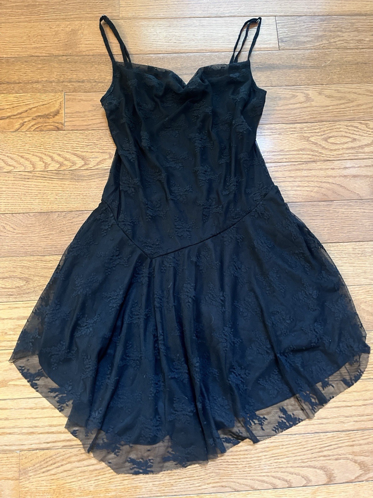 superdown Revolve Black Lace Mini Dress with Spaghetti Straps M