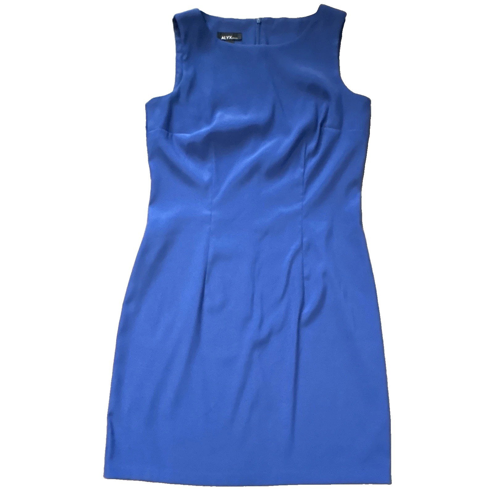 ALYX Dress Electric Blue Solid Sheath Knee-Length All Season Dress Size 8
