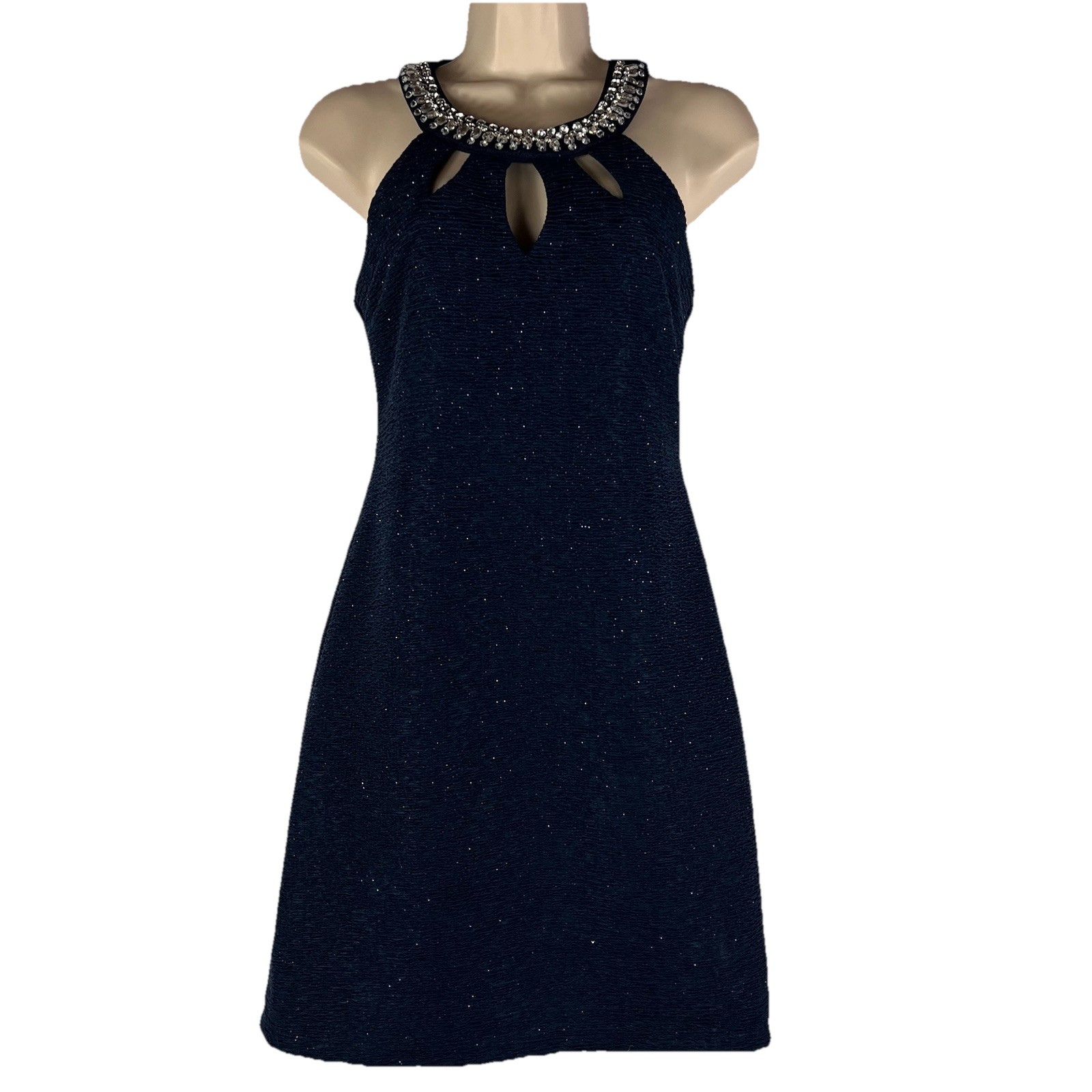 Teeze Me Dress Women’s Small Above Knee Sleeveless Bodycon Navy Blue Party