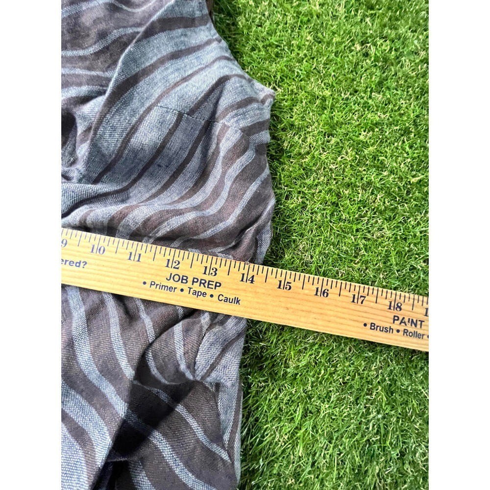 Sundance Size 4 Brown Gray Striped Maxi Dress 100% Linen lined