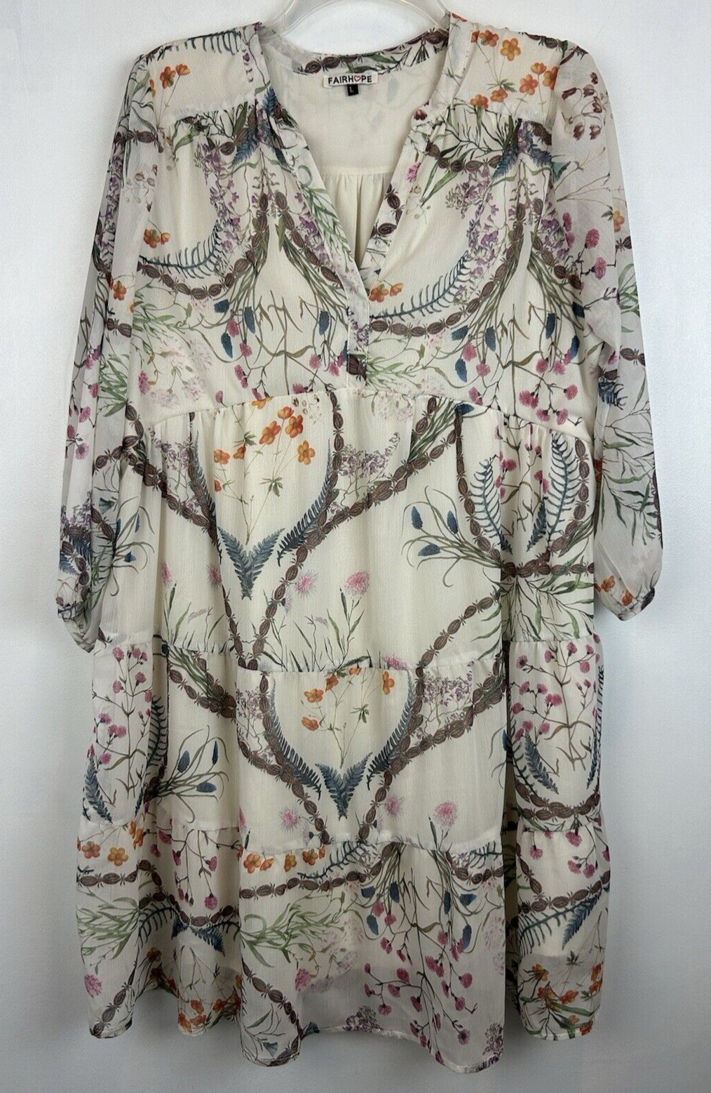 Babydoll Dress Womens Large Fairy Floral Boho Milkmaid Romantic Peasant