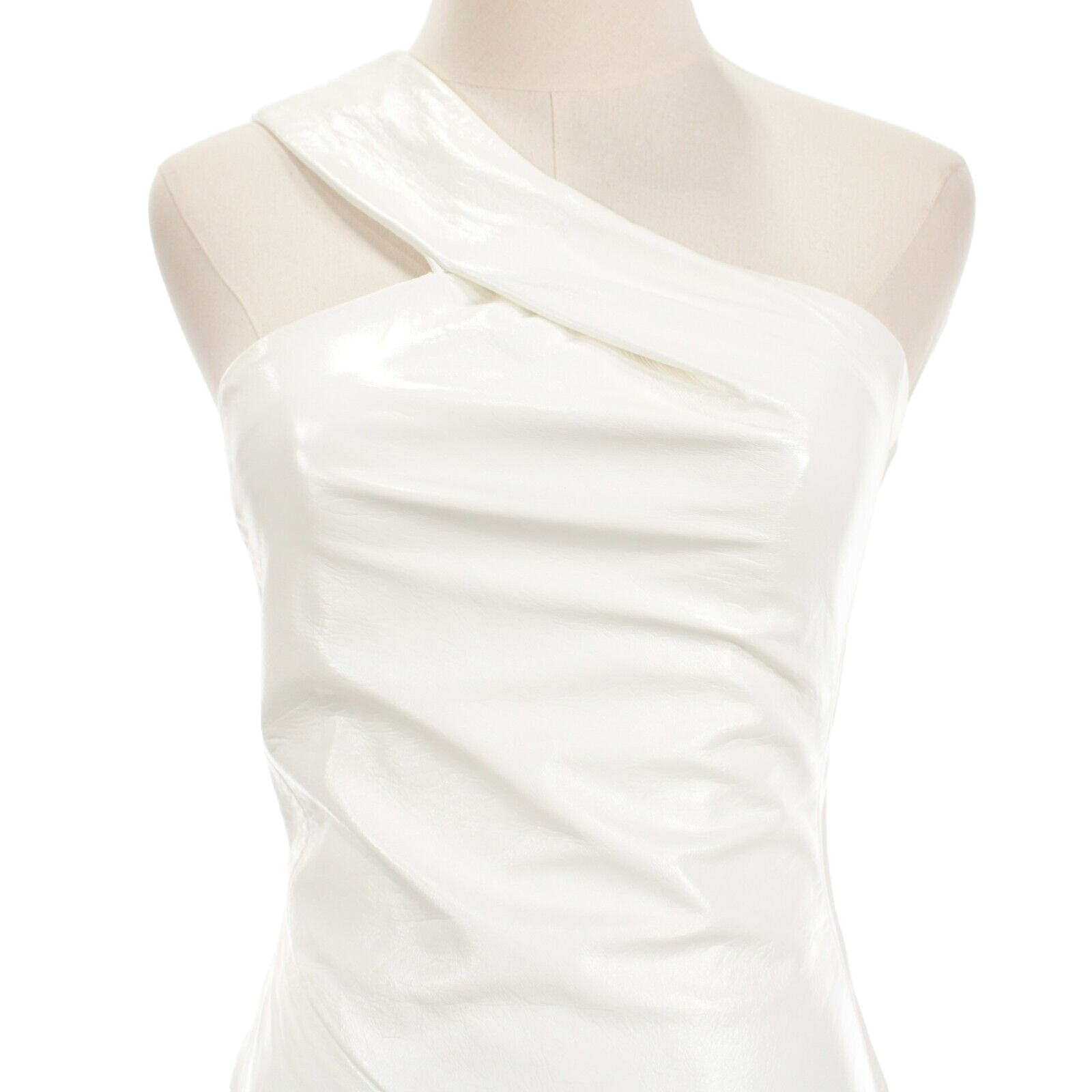 IRO NWT Sulvi One-Shoulder Leather Mini Dress Size 34 US 2 in Chalk White