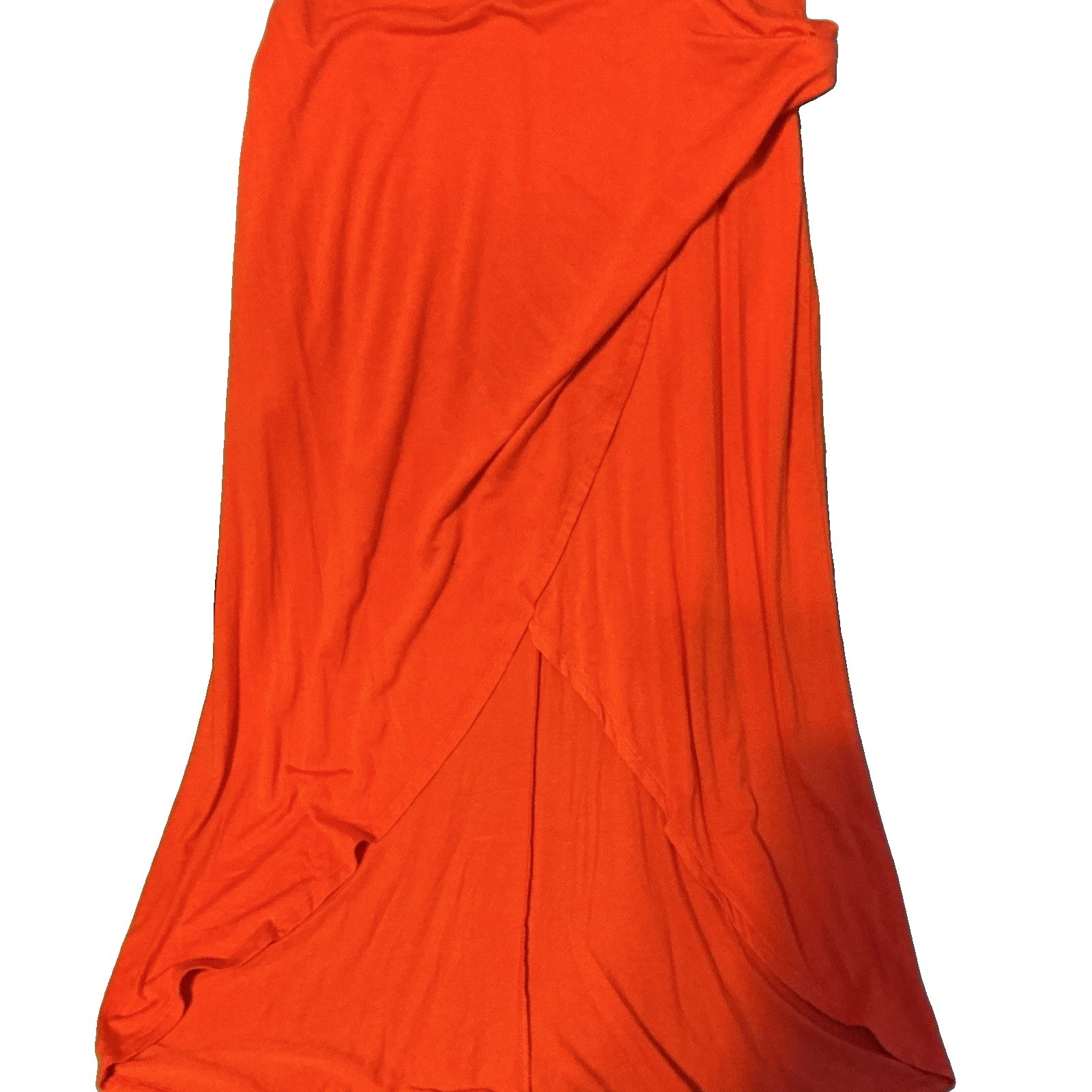 And Now This Beige Solid Wrap Midi Dress M Scoop Neck Sleeveless Tie Stretch