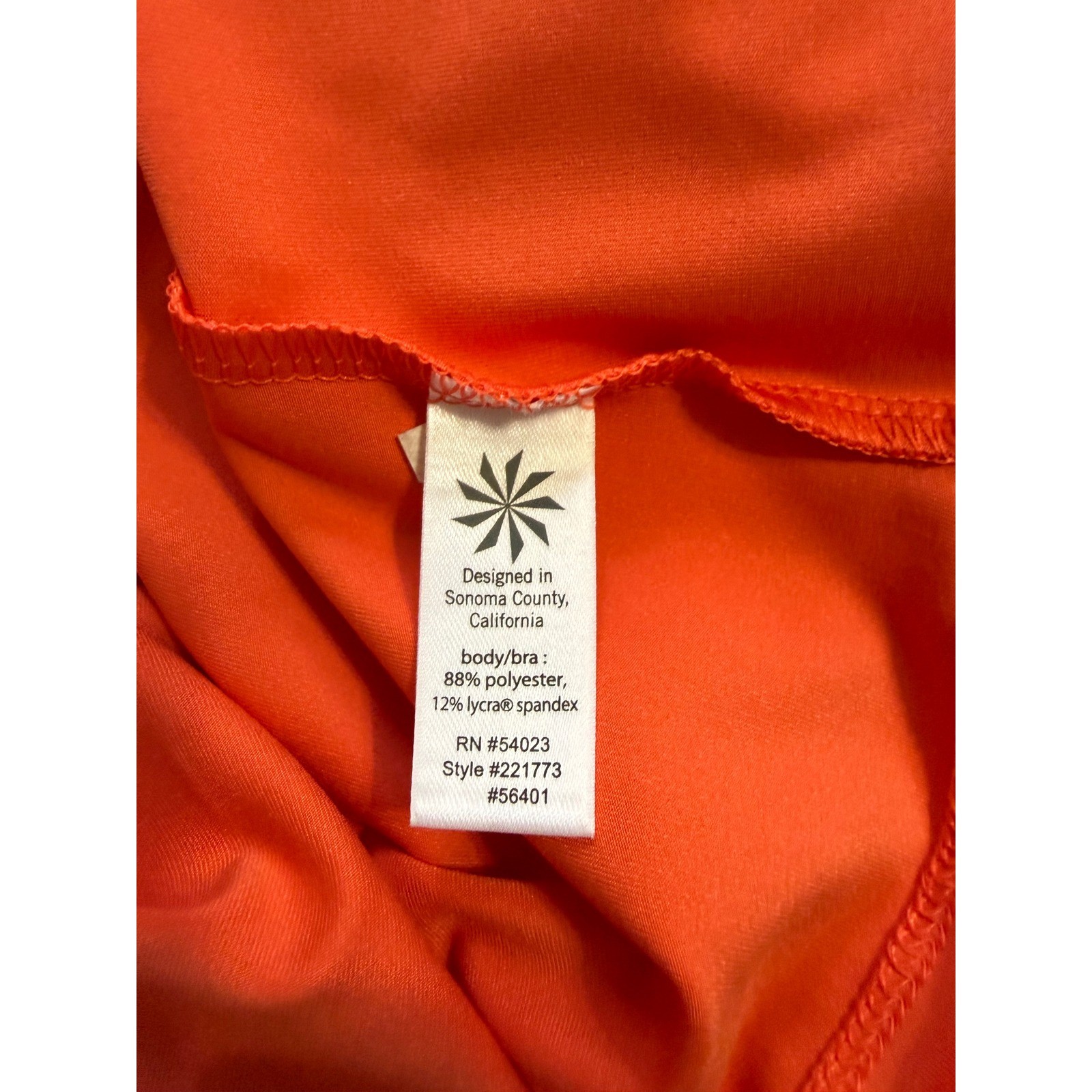 Athleta Orange Ruched Crossover Active Dress Women’s Med Lycra Sport Athleisure