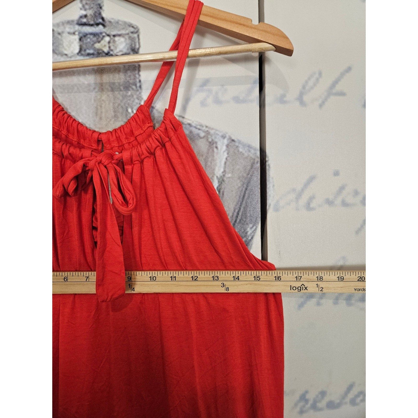 Three Dots Orange High Low Halter Dress Sleeveless Front Tie Viscose Blend Small