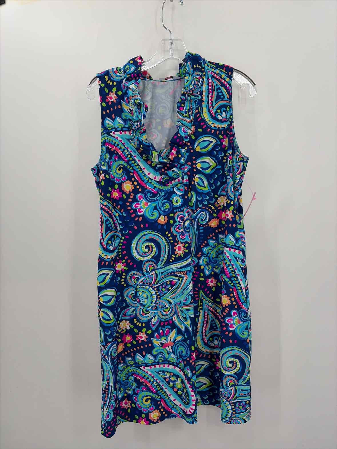Pre-Owned Aryeh Navy Size Medium Knee Length Sleeveless Dress