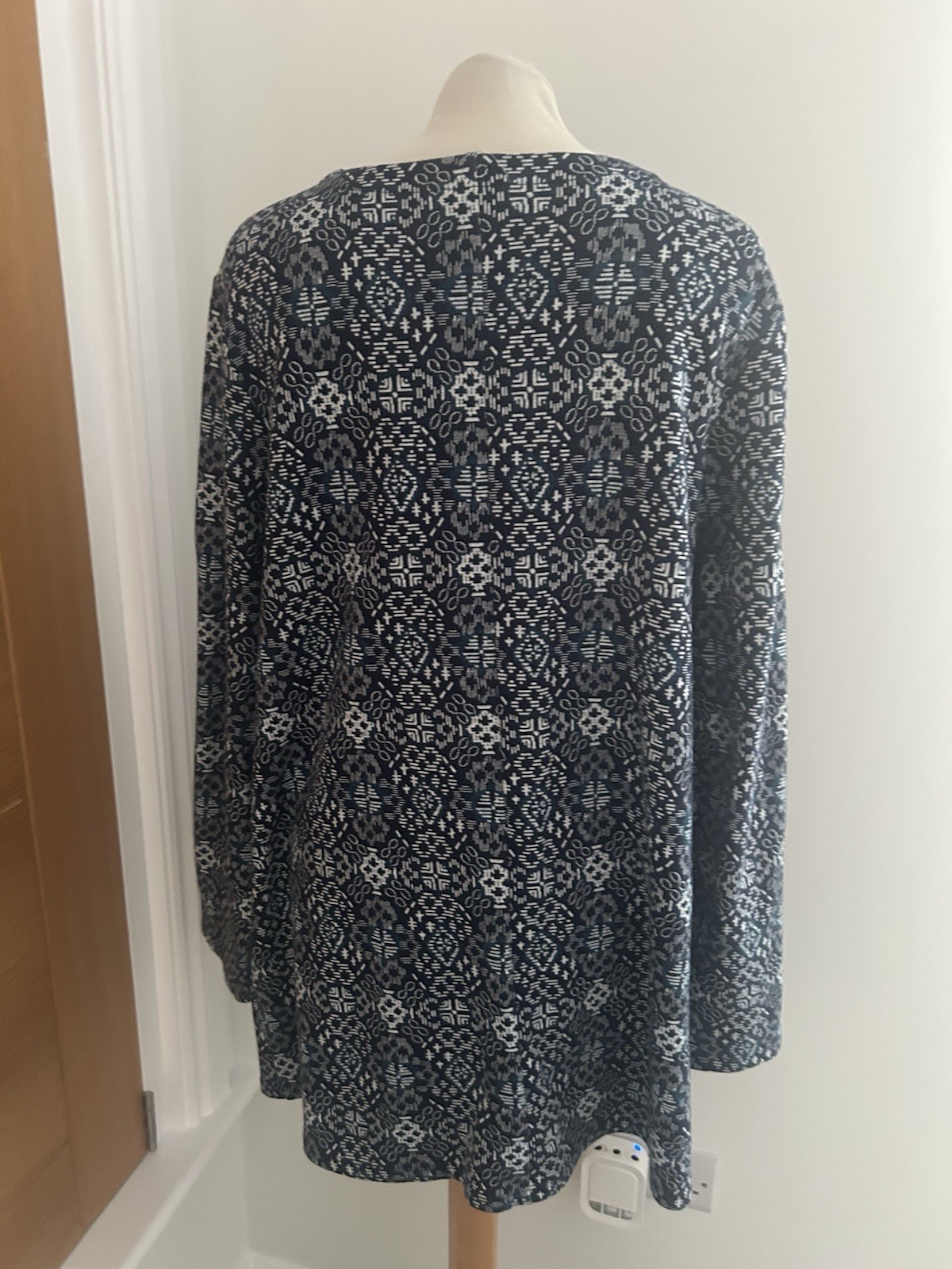Seasalt Caspian Navy Geometric Patterned Tunic Size Uk 16