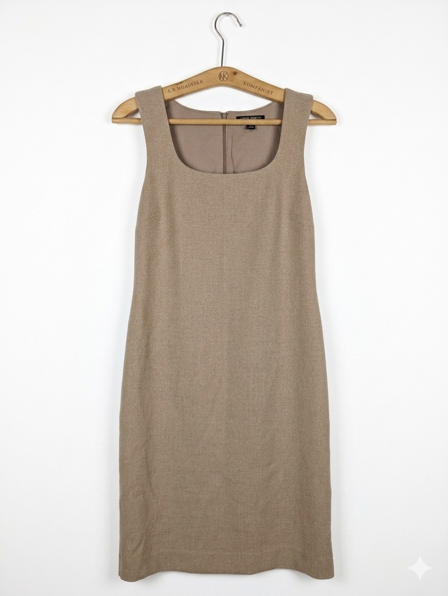 Banana Republic Dress Womens 8 Brown Sheath Midi Classic Preppy Academia Office