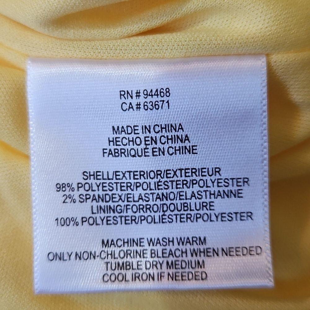 NWT BCBG Paris Yellow & White Ruffle Sleeveless Midi Dress XL 14-16
