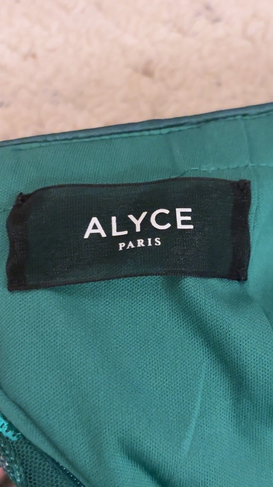 ALYCE Paris Emerald green homecoming/formal dress with sequined floral and vine