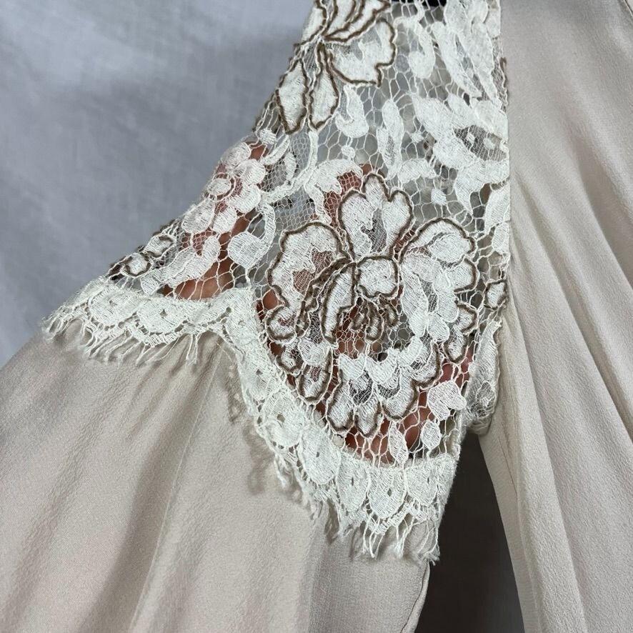 Banana Republic 100% Silk Special Occasion Dress Womens 4 Empire Romantic Lace