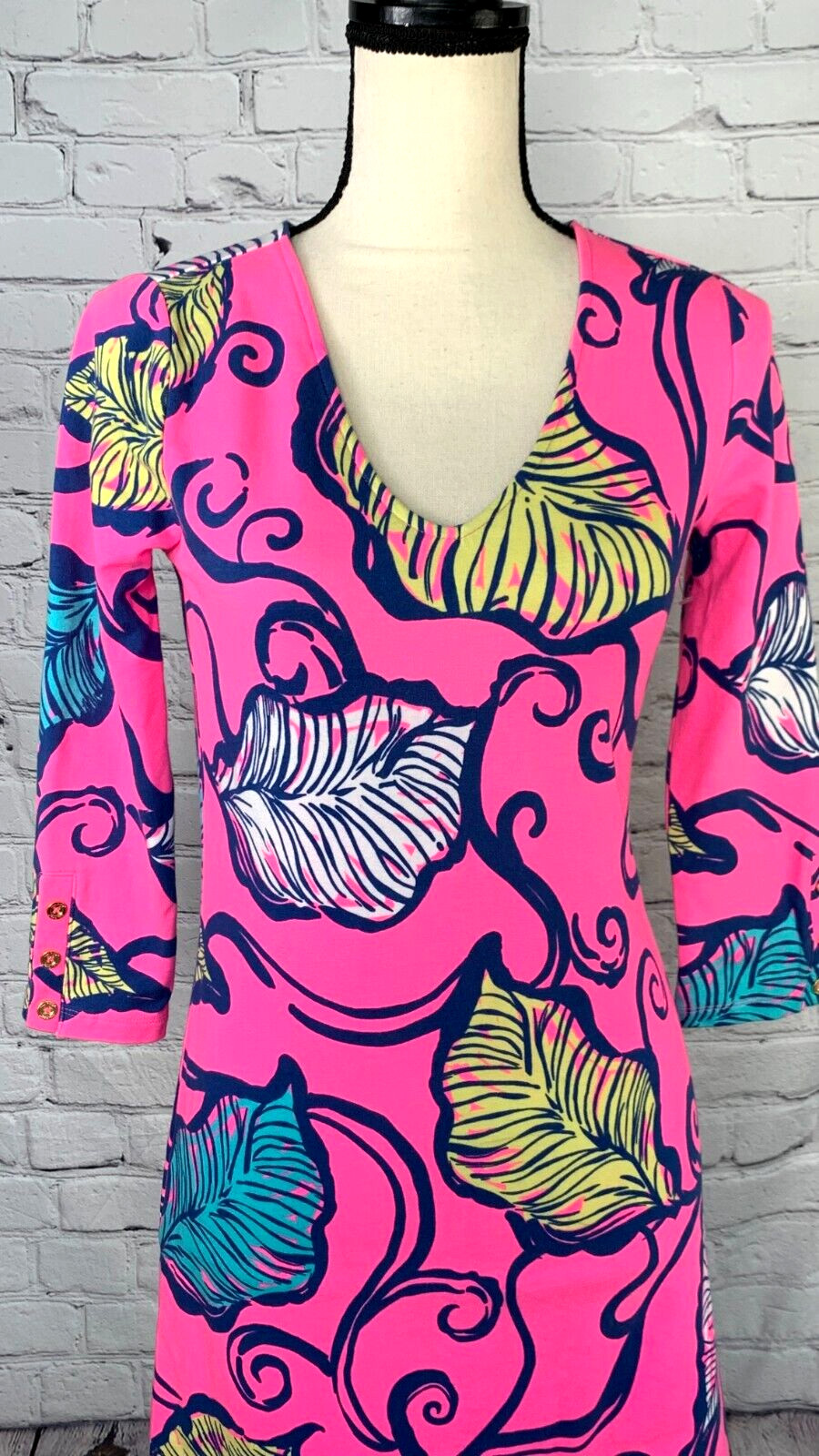 NEW Lilly Pulitzer Clarke Leaves in the Breeze Tropical Terry Cotton Dress Small
