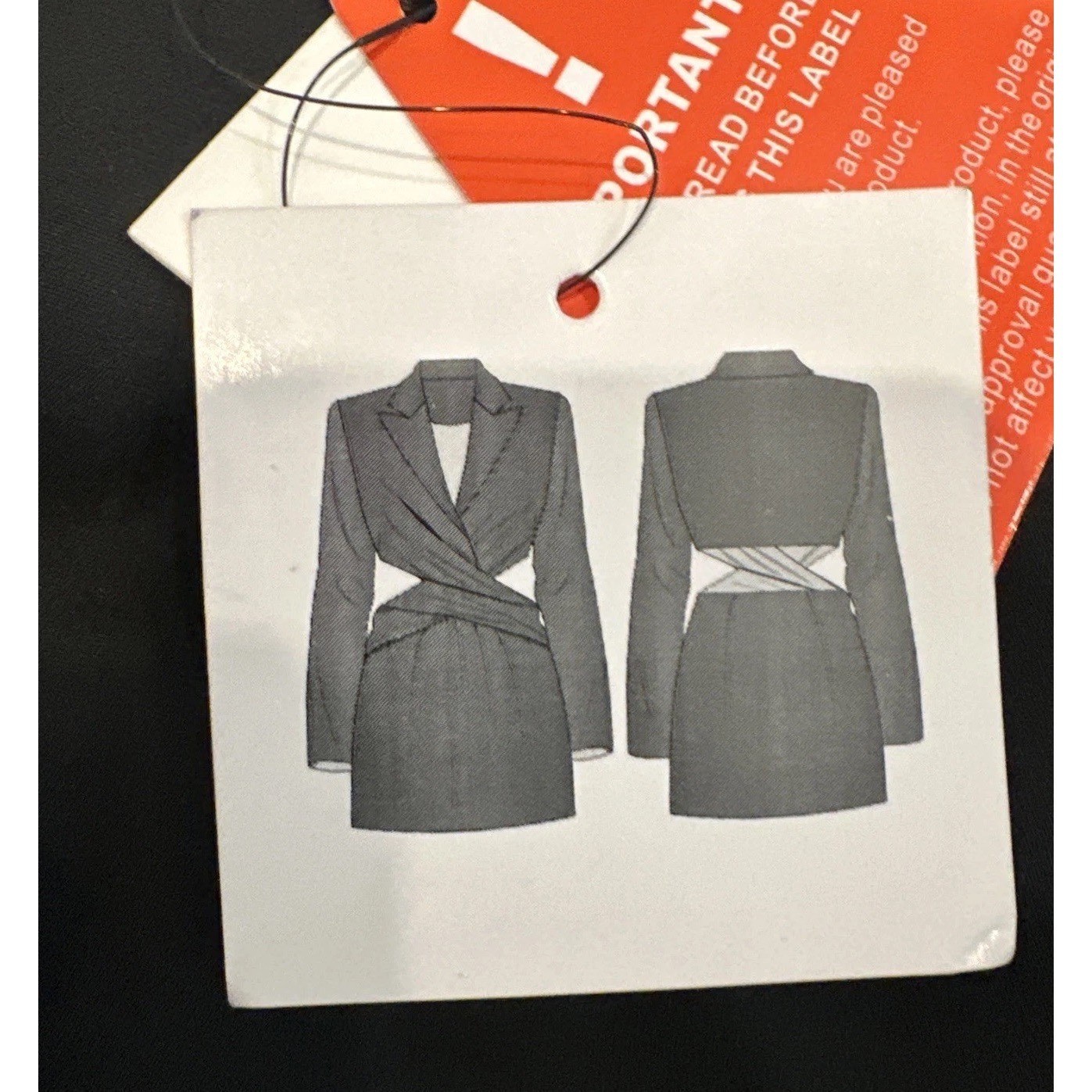 NWT Extro & Vert Philipa Cutout Blazer Dress – Open Twist Back Black Mini Sz 10