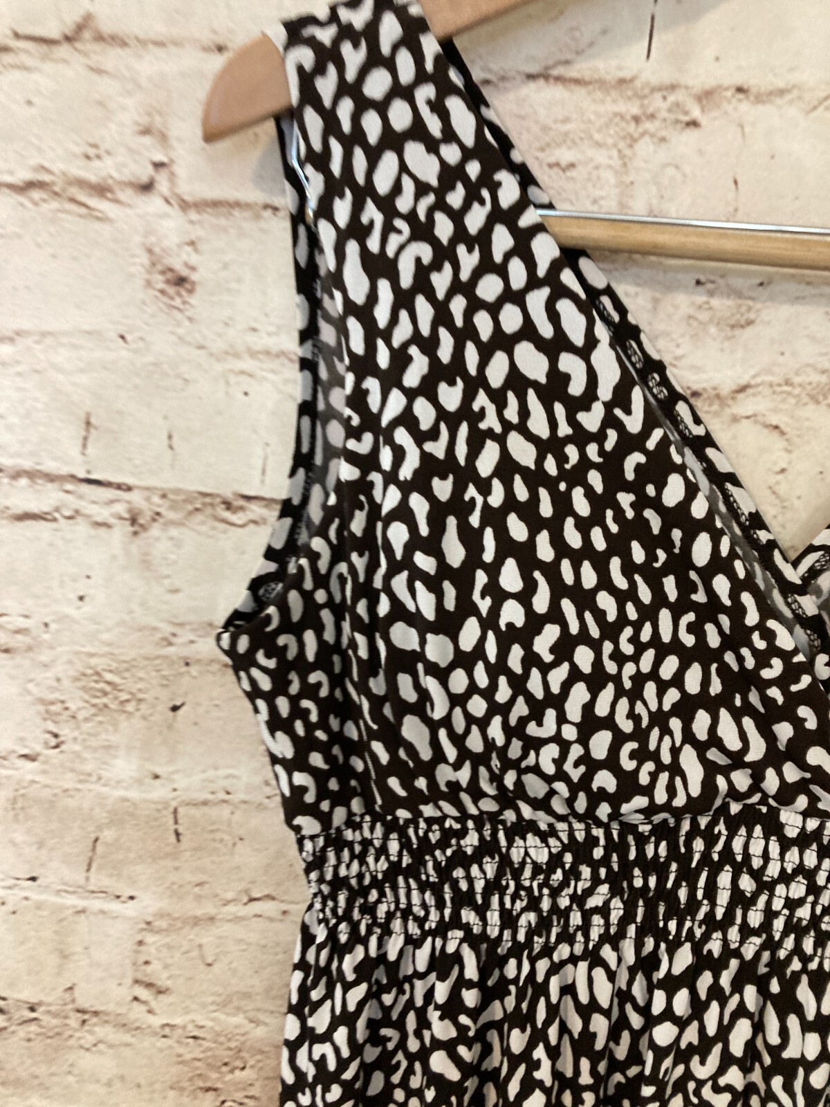 Enfocus Studio Dress Women 8 Chocolate Brown Animal Print Padded Stretch Cheetah