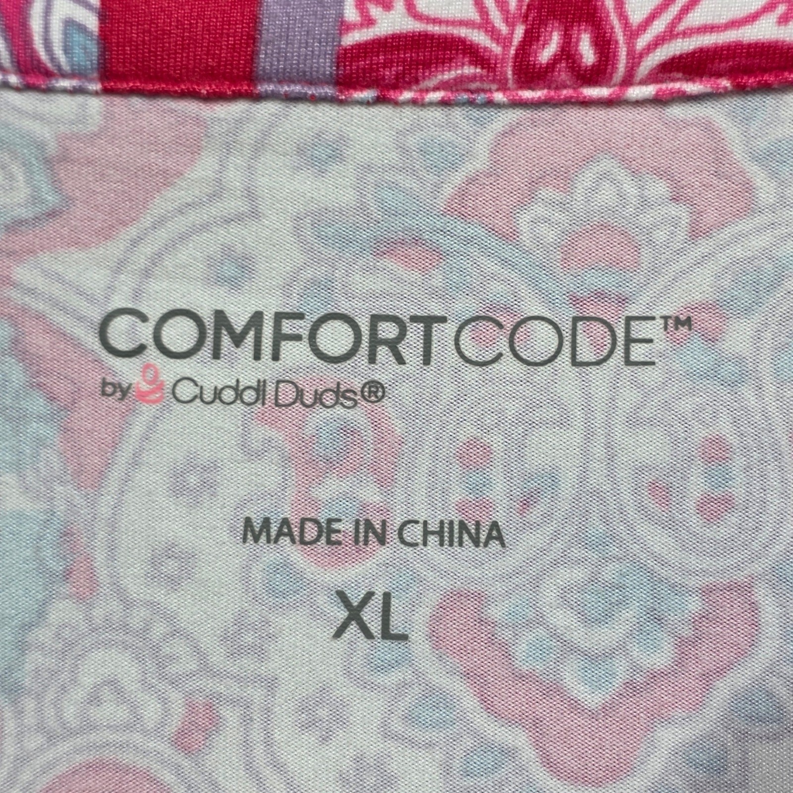 Comfort Code by Cuddl Duds Pink Paisley Stripe Sleeveless Pocket Lounge Dress XL