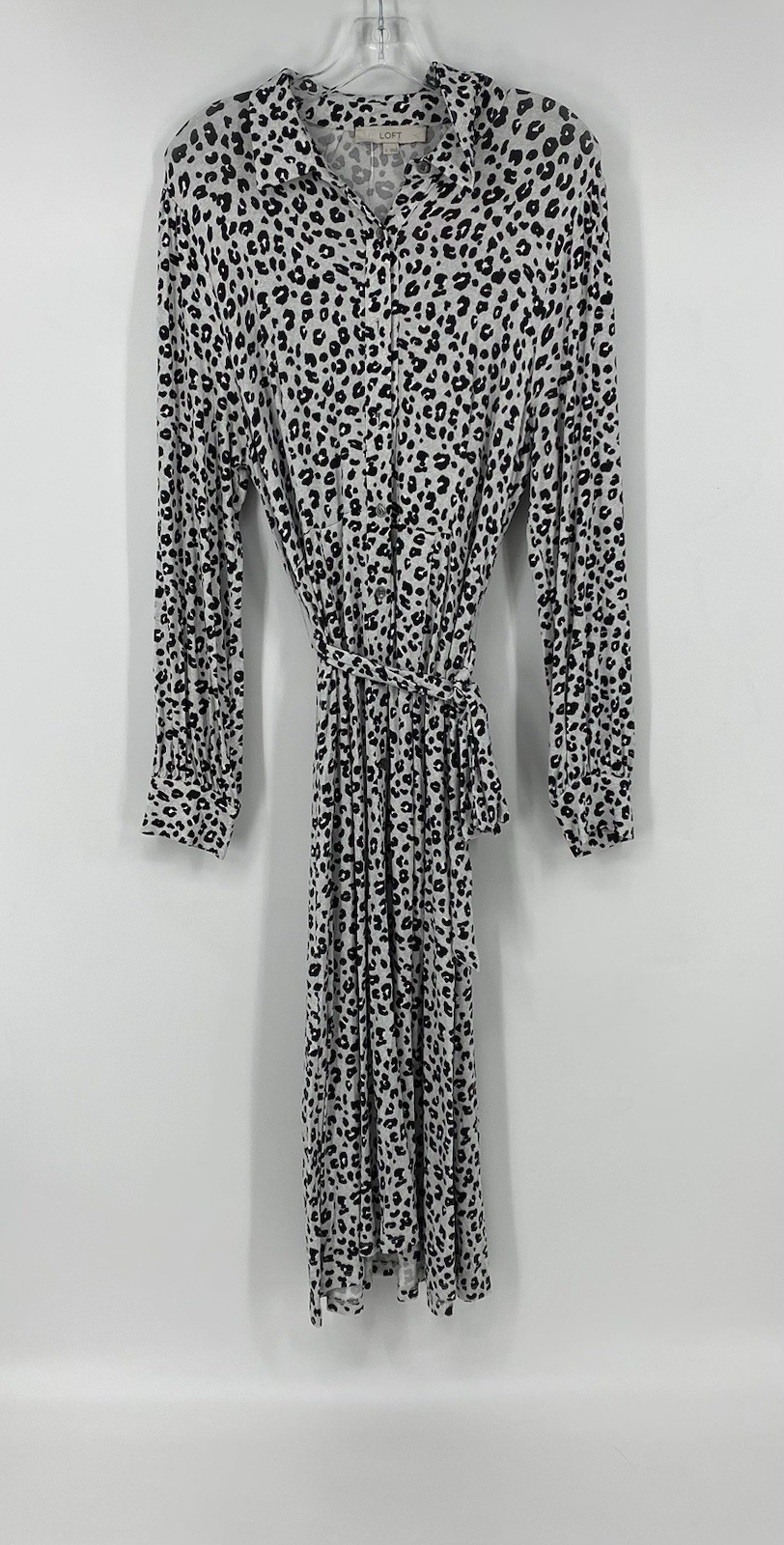 Loft Preowned Womens Leopard Print Shirt Dress Size 12 EUC