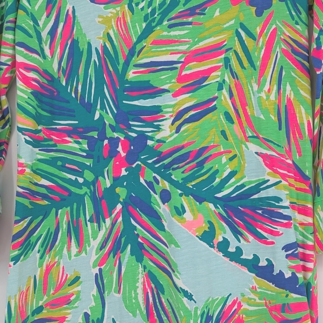 Lilly Pulitzer Marlowe Dress Island Time Palm Blue S Tropical Preppy Coastal