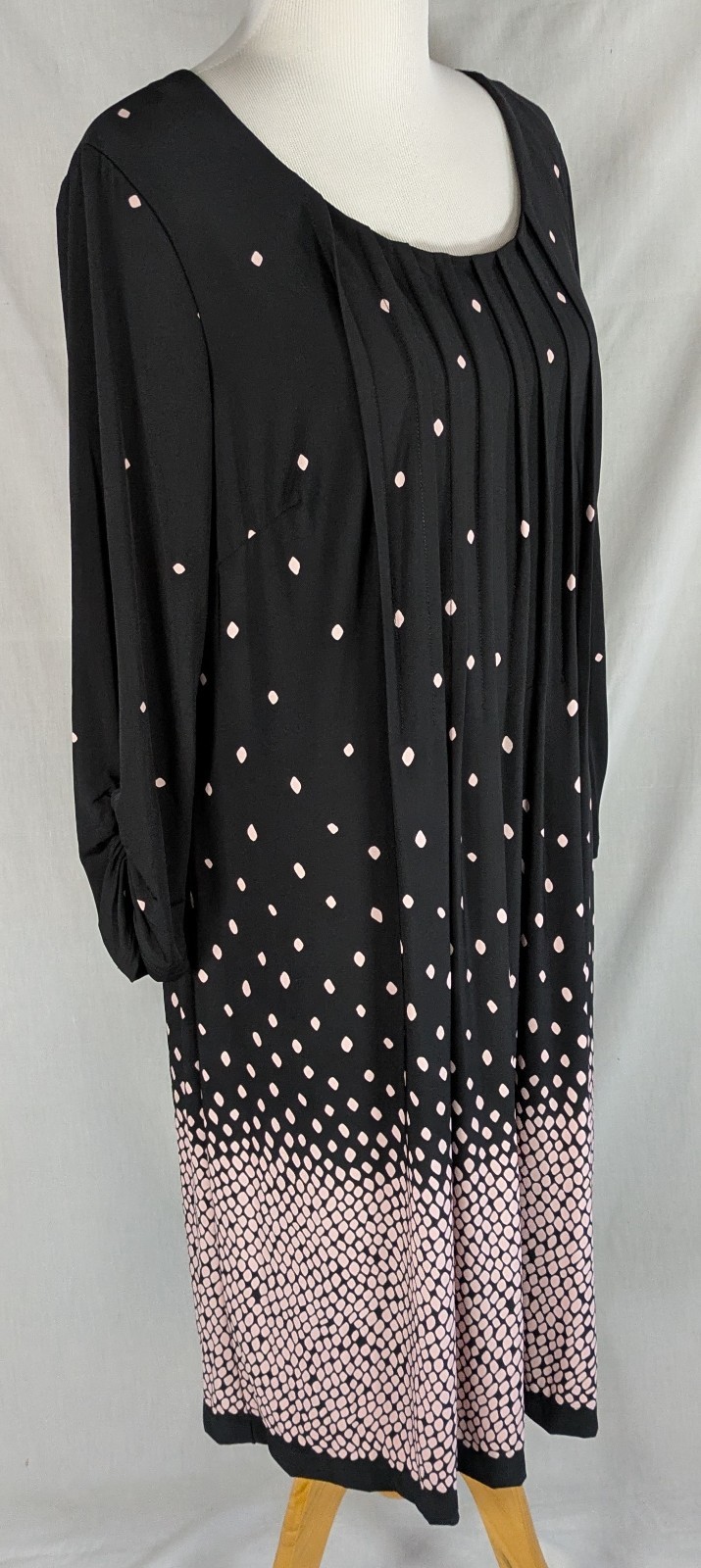 Perceptions New York Dress Womens XL Black and Pink Long Sleeve Stretch Swirl