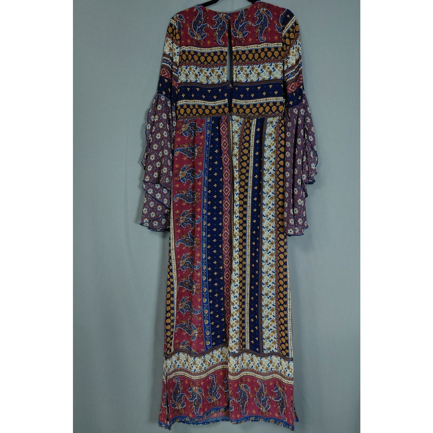 Flying Tomato Multicolor Maxi Geometric Dress Women Size L