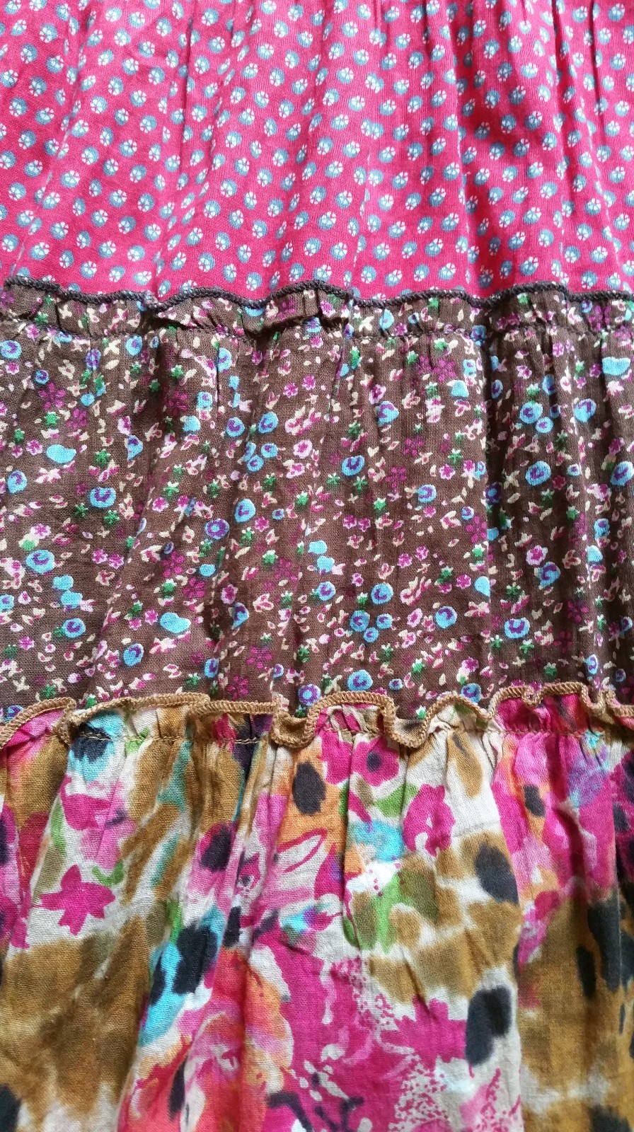 JFW Red Pink Brown Blue Green Purple Orange Cotton Dress, M Strapless or Tie VGC