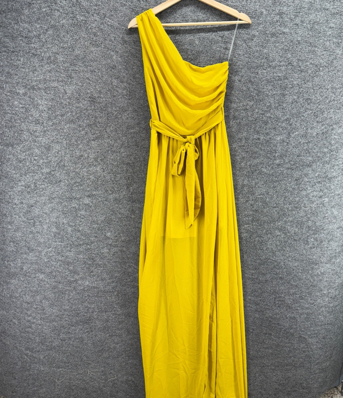 Blue.S Dress Women S Small Yellow Maxi Long Belted One Shoulder Sleeveless