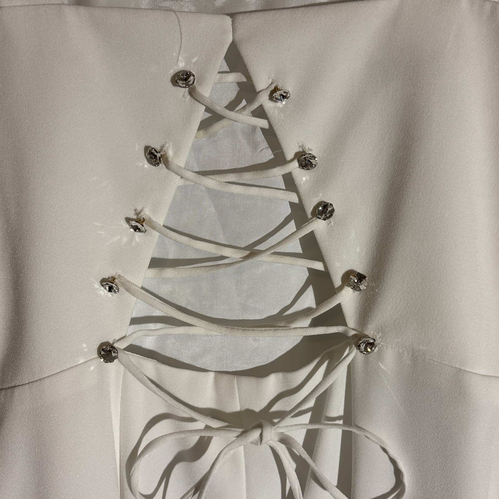 Rimini White Evening Dress with Lace Up Back Size 10 – NWT