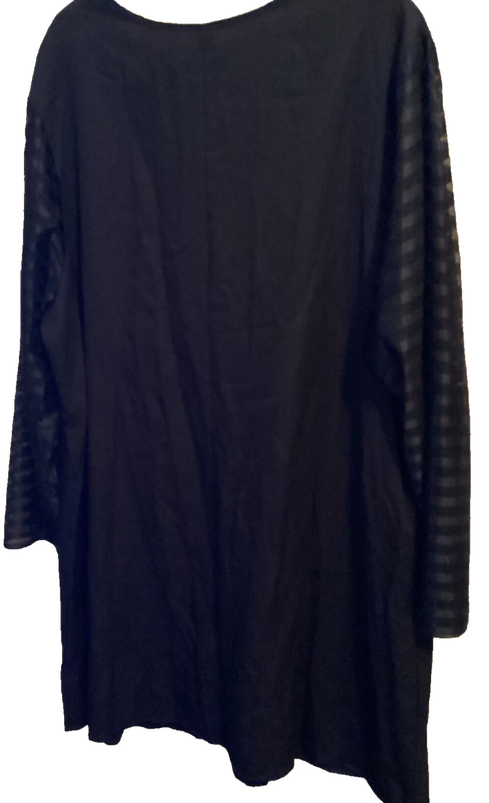 Womens 3X-4X BLACK Tunic Plus Pullover Dress Long Baby Doll Top Fancy Sheer Lace