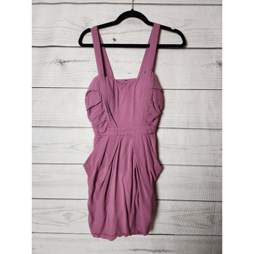 Bcbgeneration Womens Dress Solid Pink Pockets Sweetheart Neck Sleeveless Knit 6