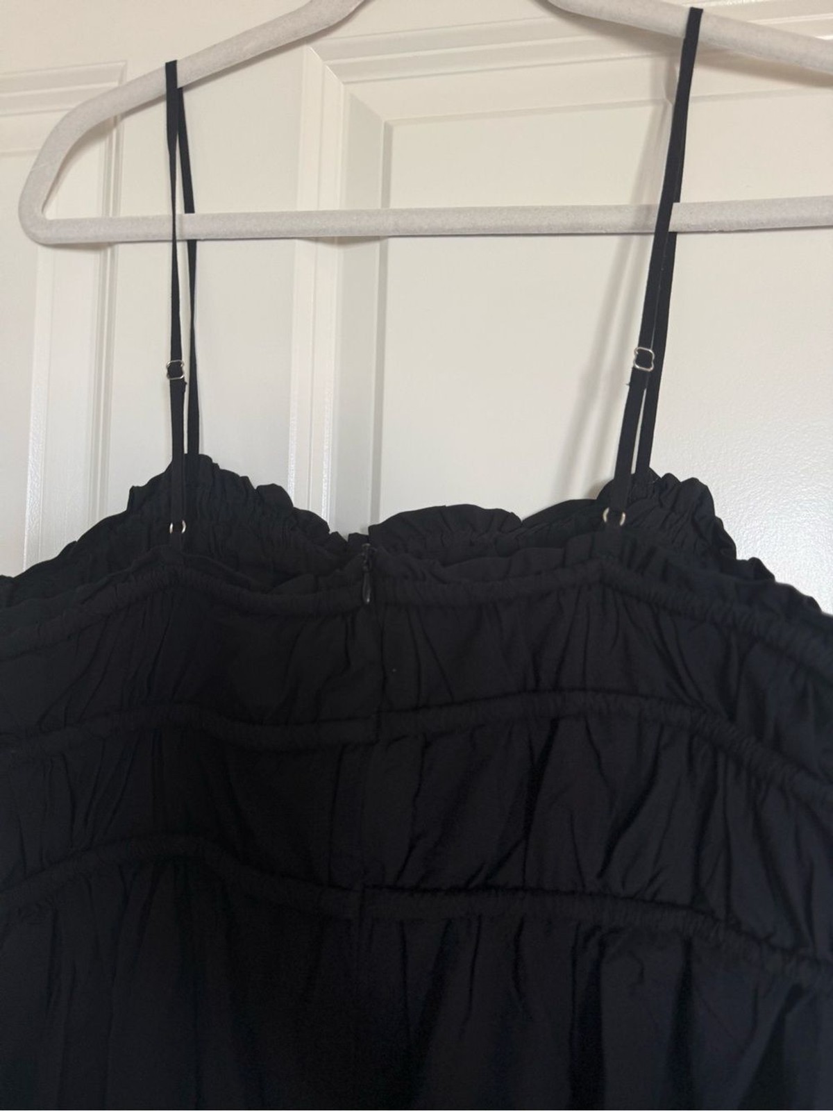 NWT Boutique 100% Cotton Black Babydoll Mini Dress L | Quiet Luxury Capsule