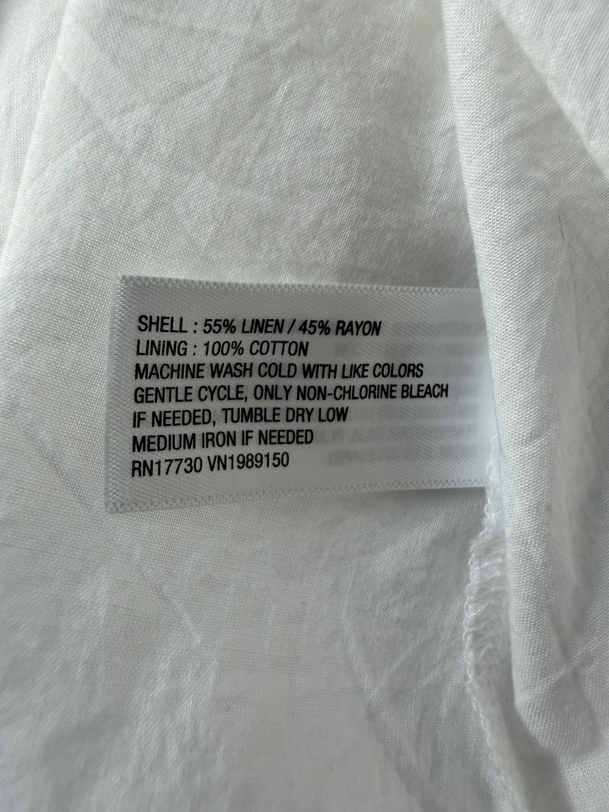 NWT A New Day White Square Neck Puff Sleeve Linen Blend Mini Dress Womens 16