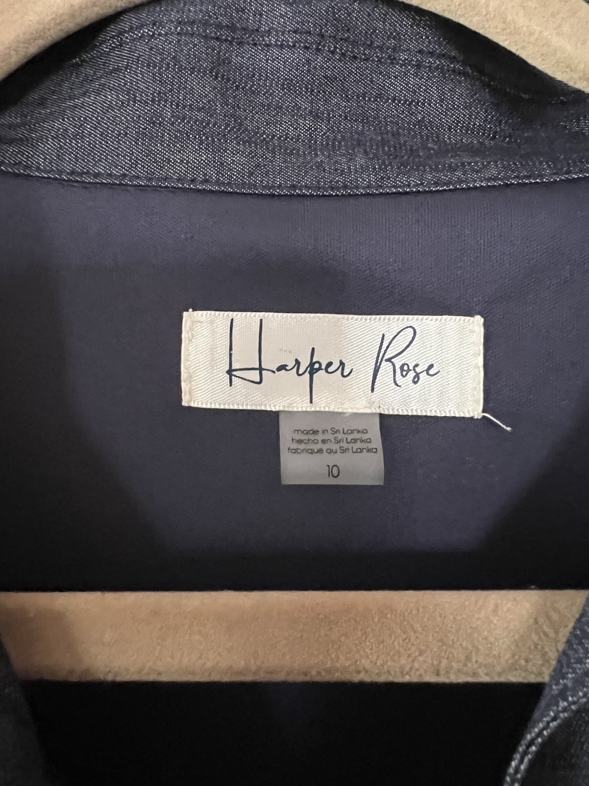 Size 10 Harper Rose Collared A-Line Midi Dress Indigo Dark Benson Indigo Kohls