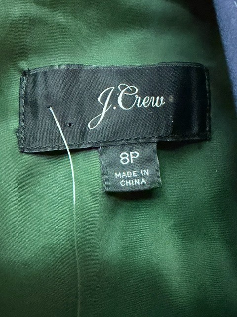 J.Crew A-Line Cap Sleeve Tie Neck Dress Women’s Size 8P Green Pleated Skirt NWT