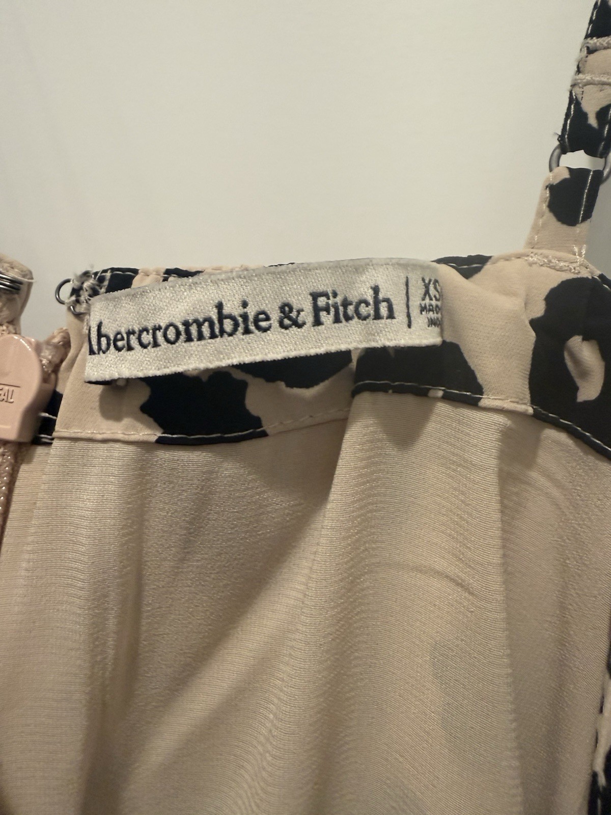 Abercrombie & Fitch Beige/Black Leopard Romper Square Neck Strappy Short XS