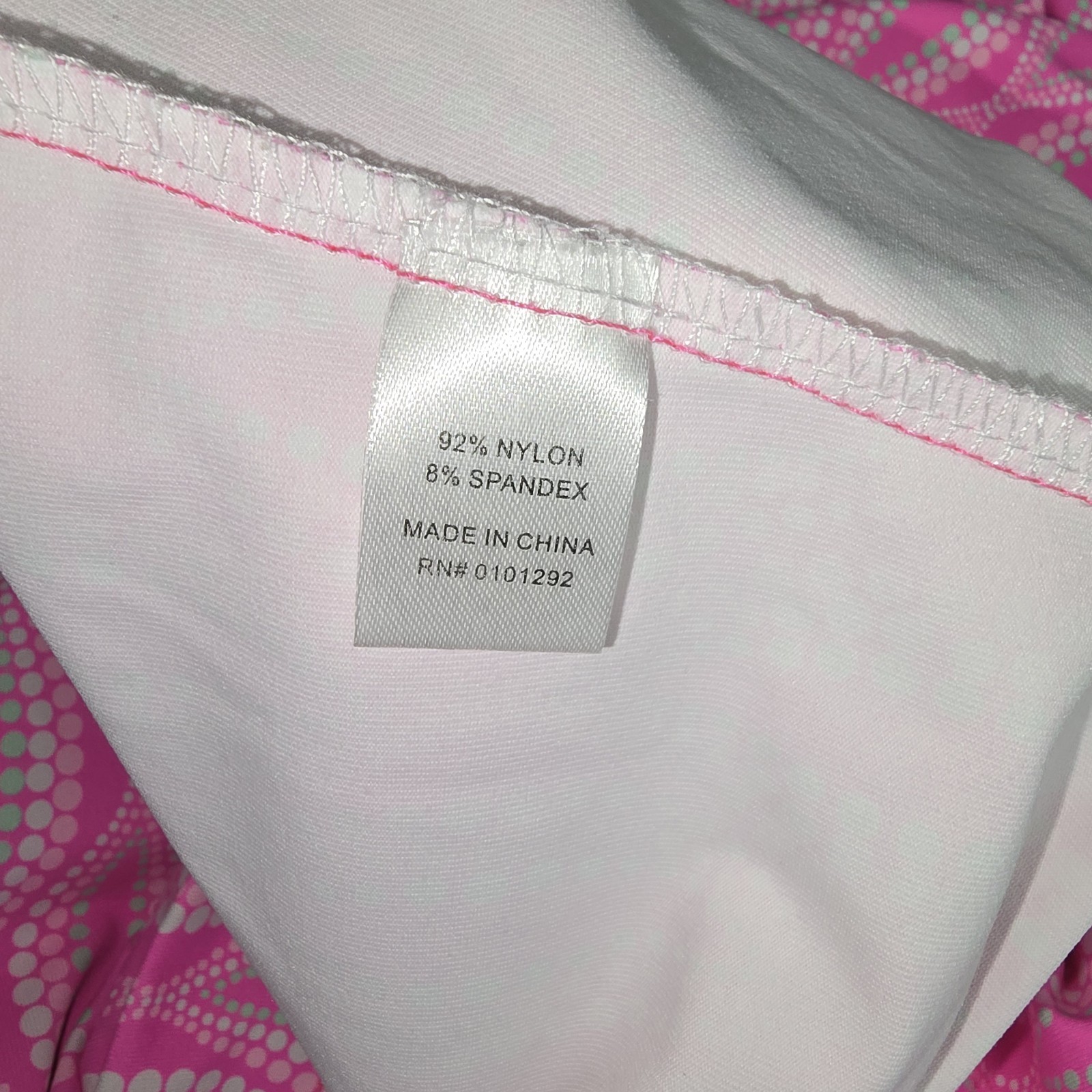 Lulu B Mini Dress Size M Ruffle Neck Sleeveless Catalina Cloth Pink Mosaic Prep
