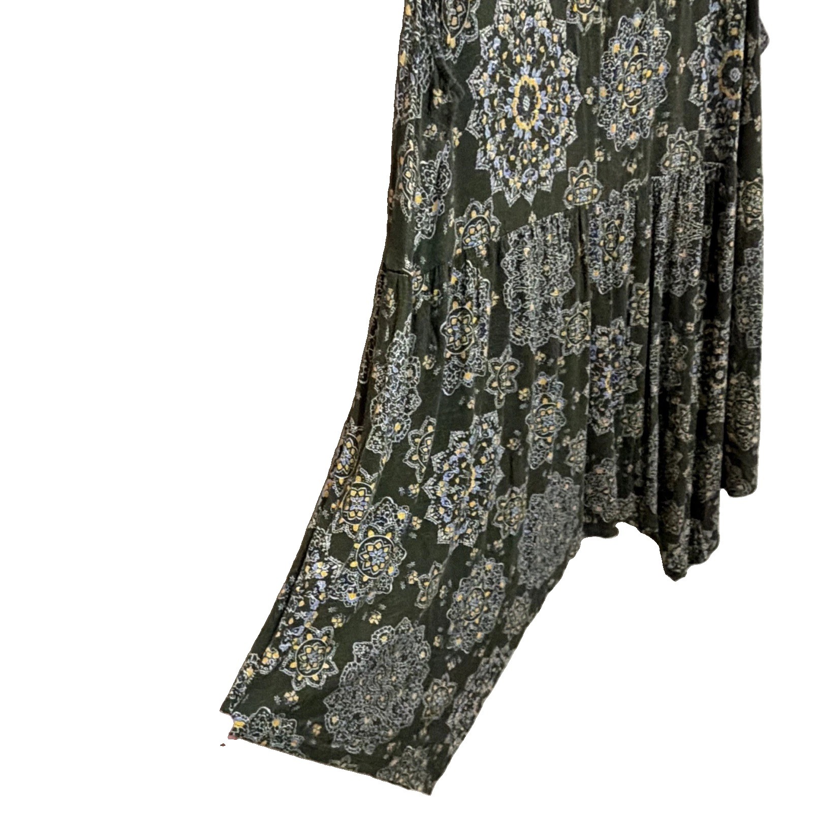 Torrid Super Soft Knit Dress Size 4 Olive Medallion Print Lattice Back