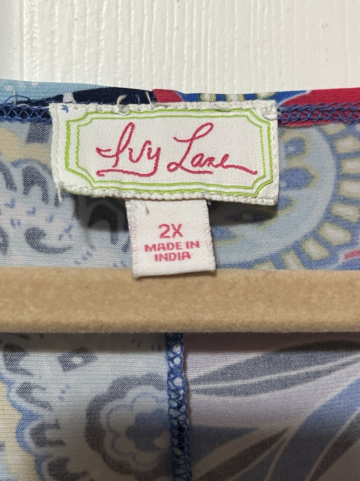Ivy Lane 2X Paisley Print Knit Shift Dress Red Blue Yellow Purple Plus Size