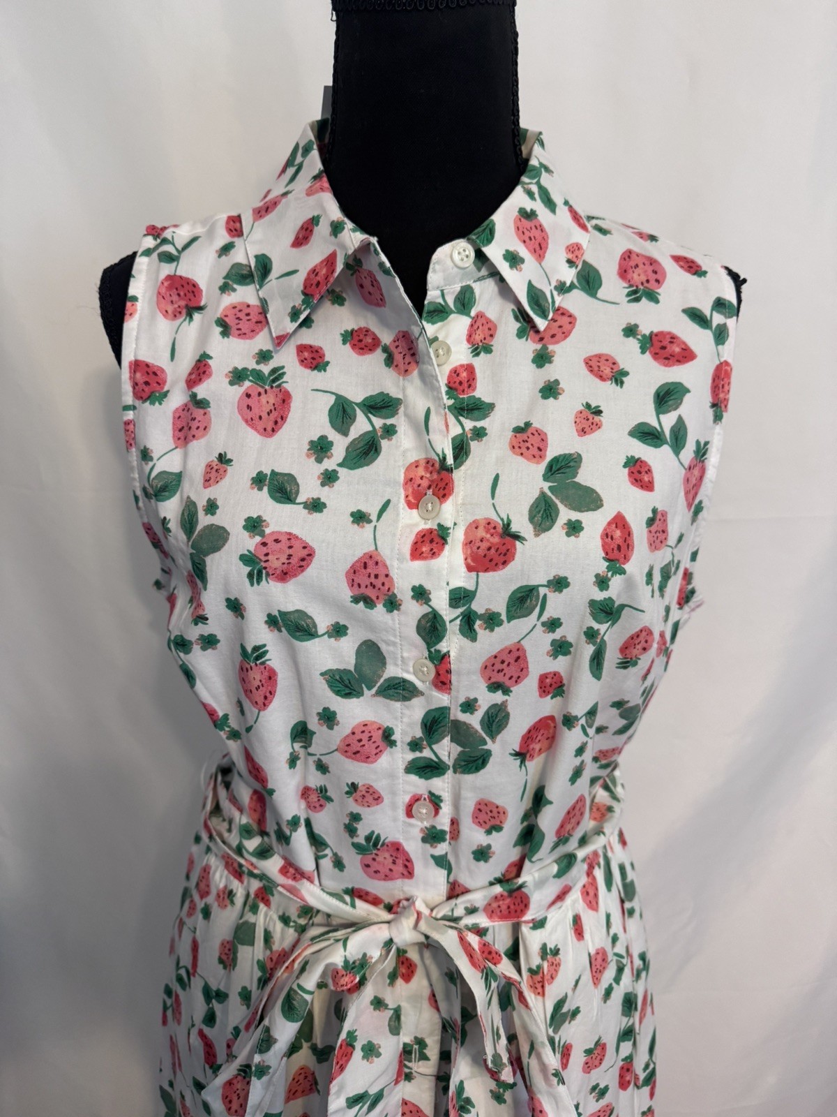 J Crew Factory Shirtdress Strawberry Print Size 12