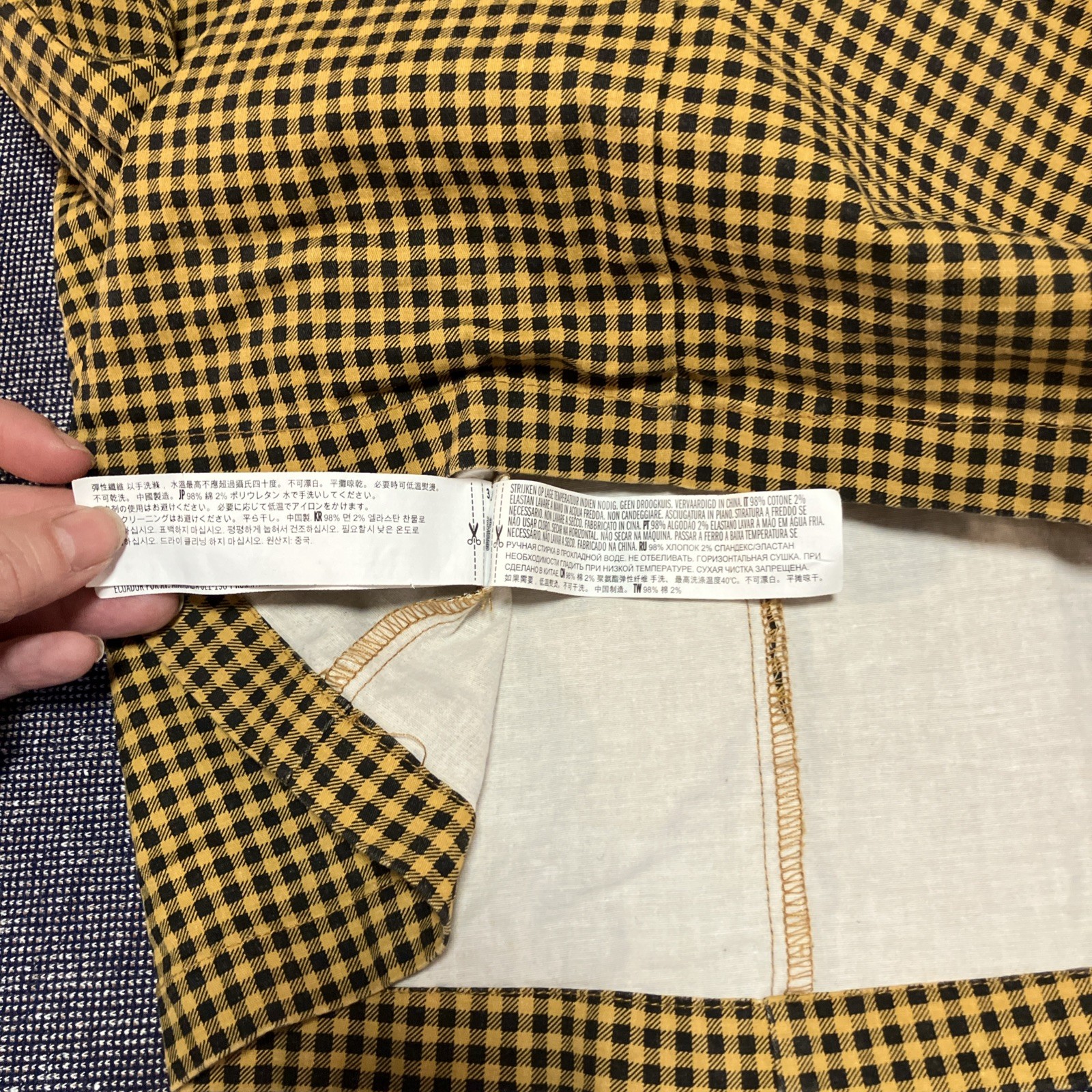 Forever 21 Overall Checkered Mini Dress Size L Yellow And Black