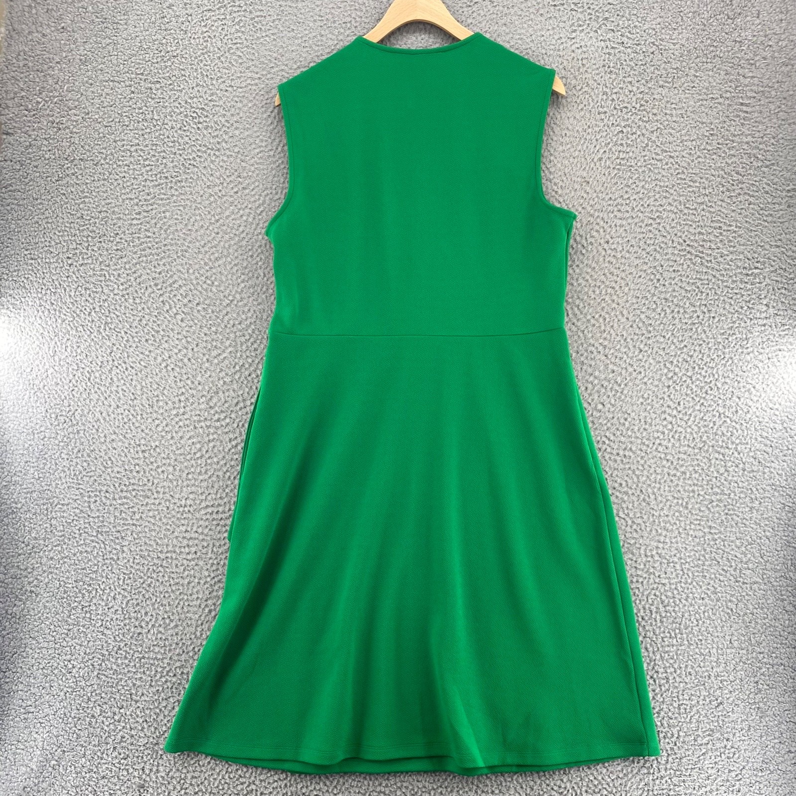 Kasper Dress Womens Large Green Pink Colorblock Sleeveless Sheath Faux Wrap NWT