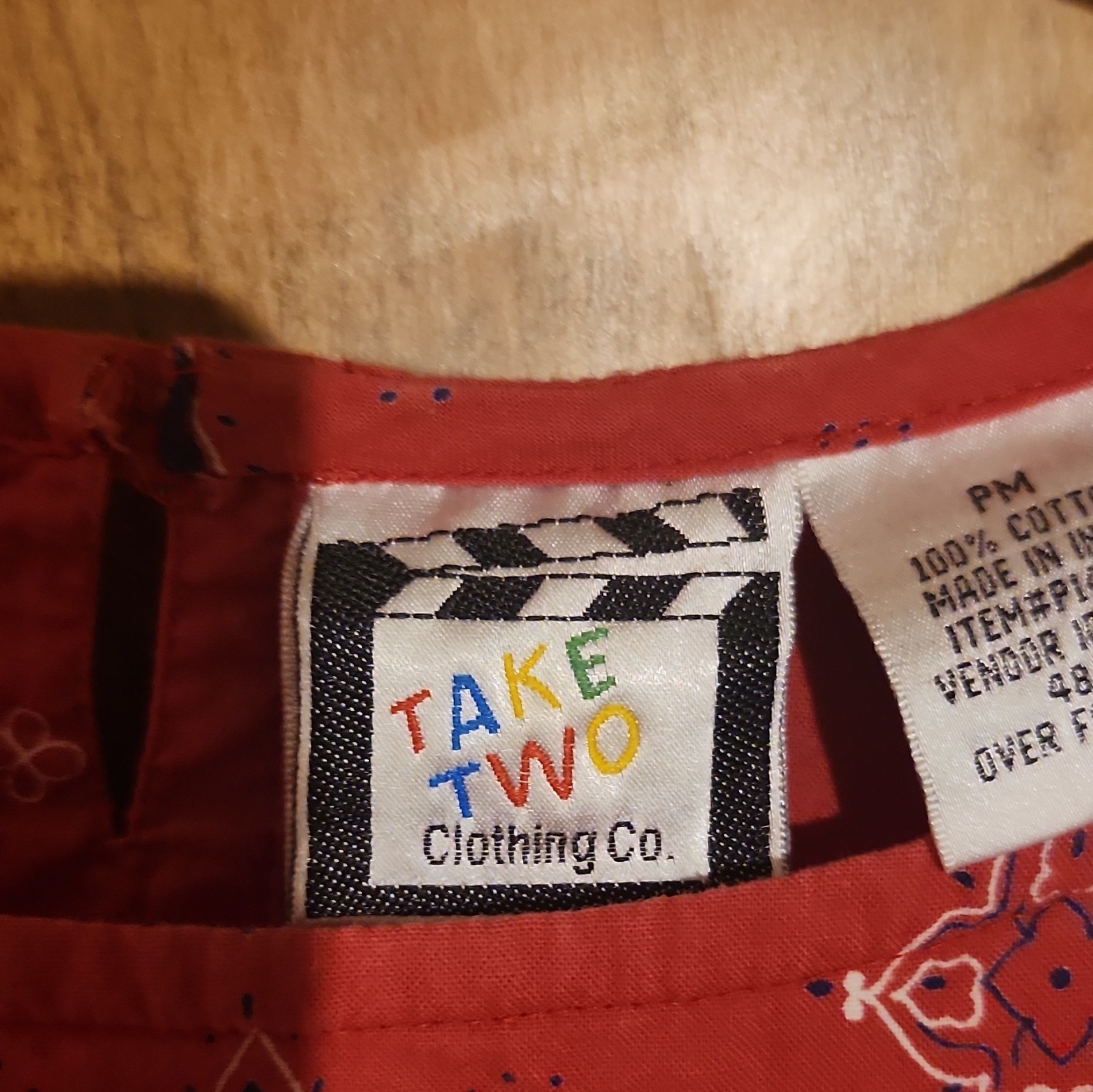 Take Two Clothing Co. Red White Paisley A-Line Round Neck Midi Dress PM Petite