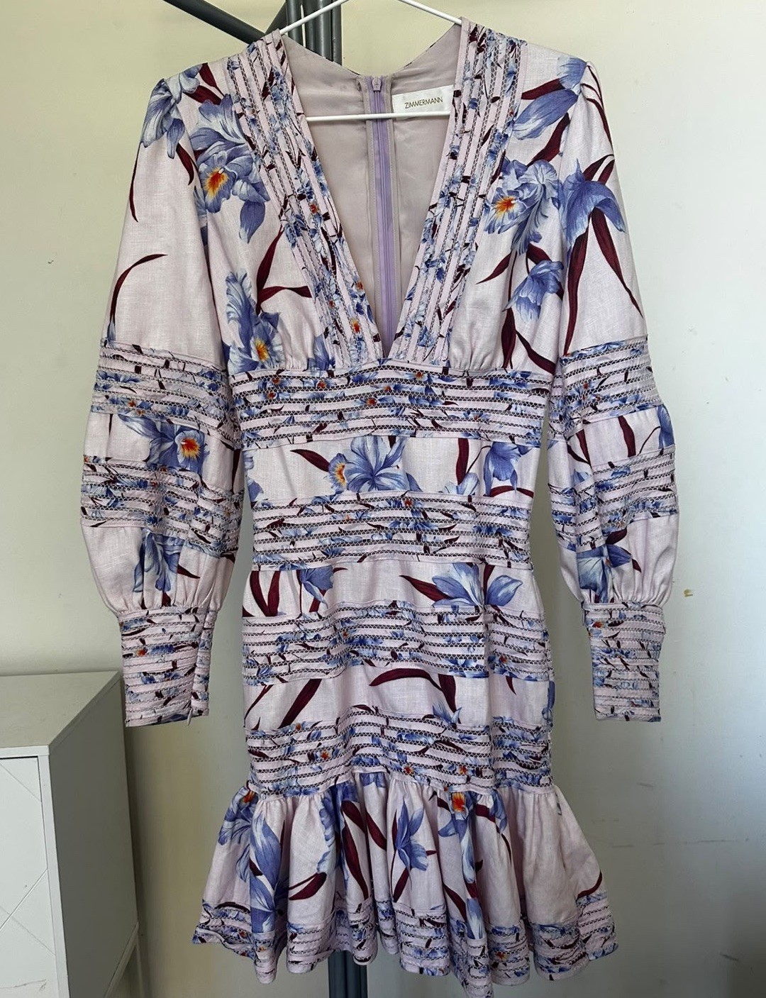 Zimmermann Corsage Linen Mini Dress Sz 0 Runaway