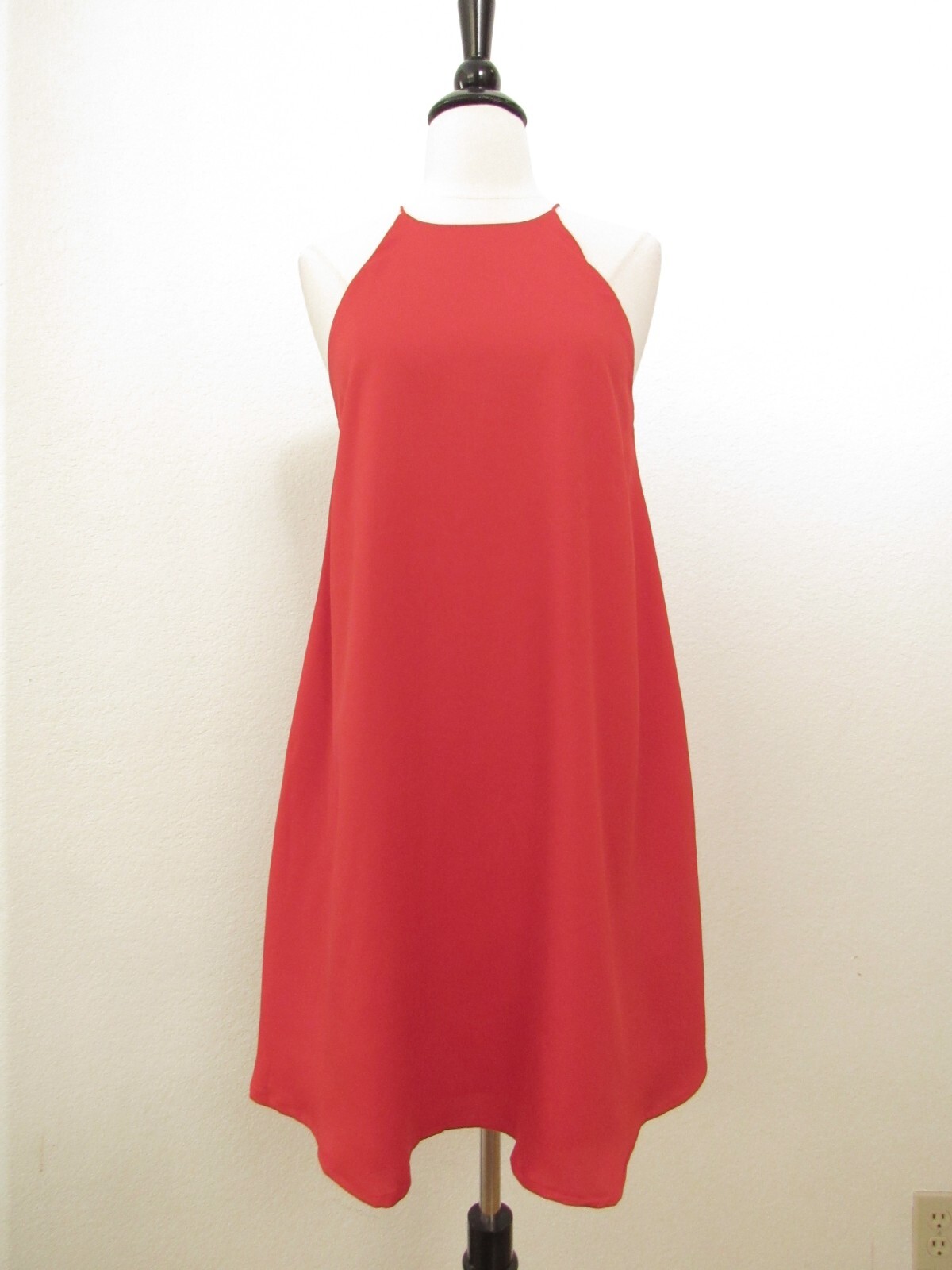 New Dress Small Red Cut Out Button Boho Coastal Slip Classy