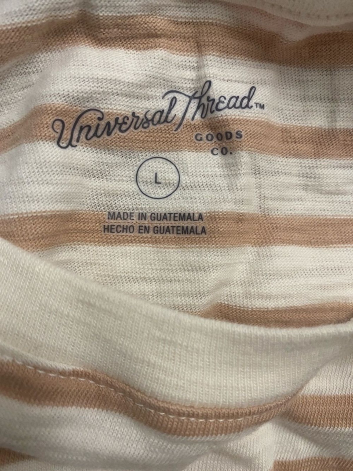 Universal Thread Striped Tee Dress in Brown and Tan Size L