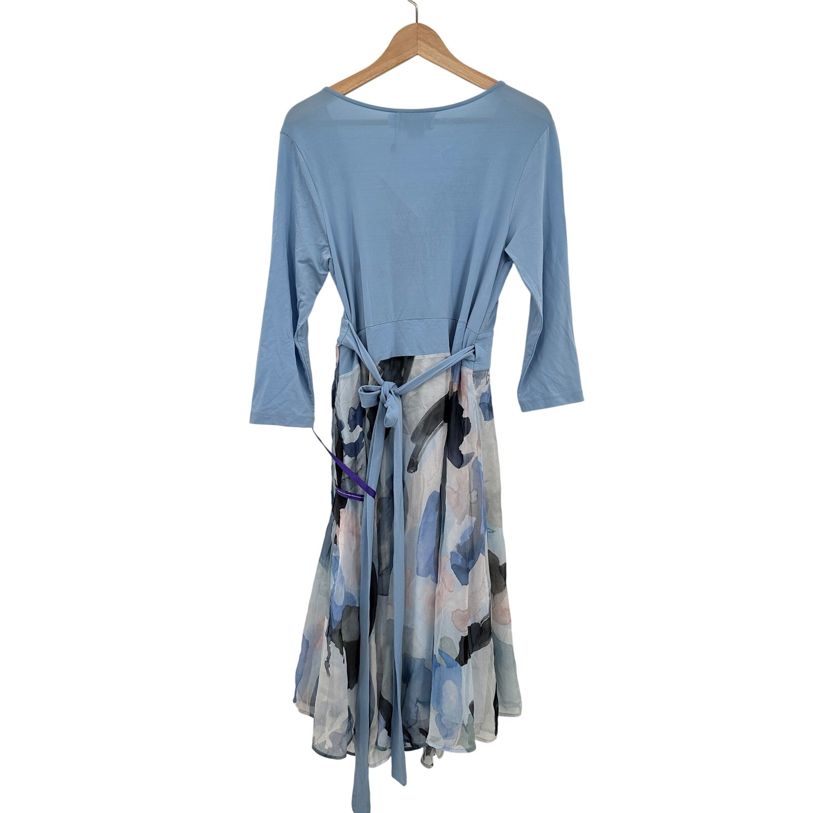 Seraphine Luxe Demelza Combo Wrap Maternity Nursing Dress Blue Floral 8 US NWT