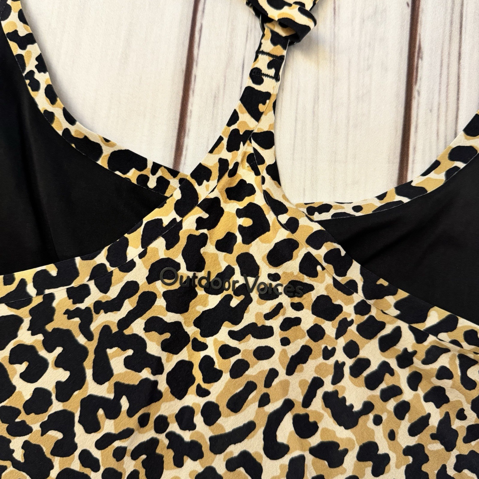 Outdoor Voices Leopard Print Built-In-Shorts Athletic Dress Size Small Active